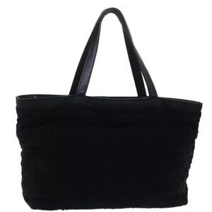 Chanel Tote Bag Pile Black Auth